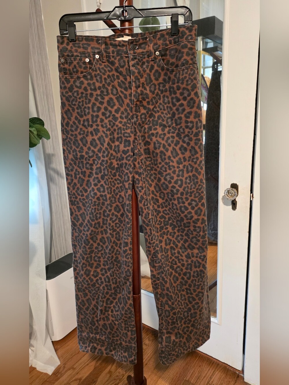 Madewell Leopard-Print Wide-Leg Jeans